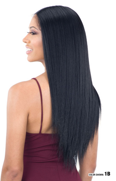 SHAKE N GO FreeTress Ear to Ear Center Part Lace Front Wig - LIGHT YAKY STAIGHT 24